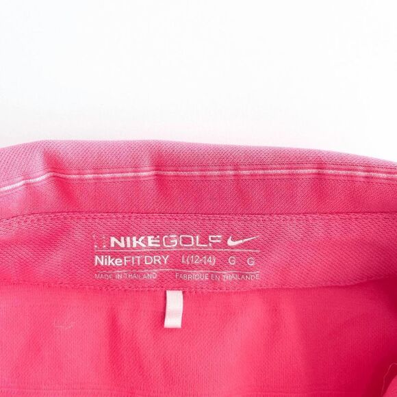 Nike Golf Womens Athletic Top Fit Dry Collared Sleeveless Stripes Pink Large - Picture 3 of 6